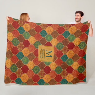 Marokkanisches Mosaik Geometrisches Nahtloses Azte Fleecedecke