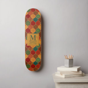Marokkanisches Mosaik Geometrisches Nahtloses Azte Skateboard