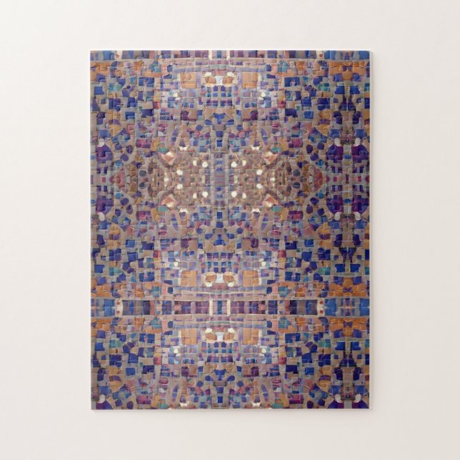 marokkanisches Mosaik inspiriert, blaues Beige (Vertikal)