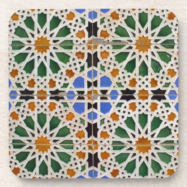 Marokkanisches Mosaik-Korken-Unterstützte Getränkeuntersetzer (Vorderseite)