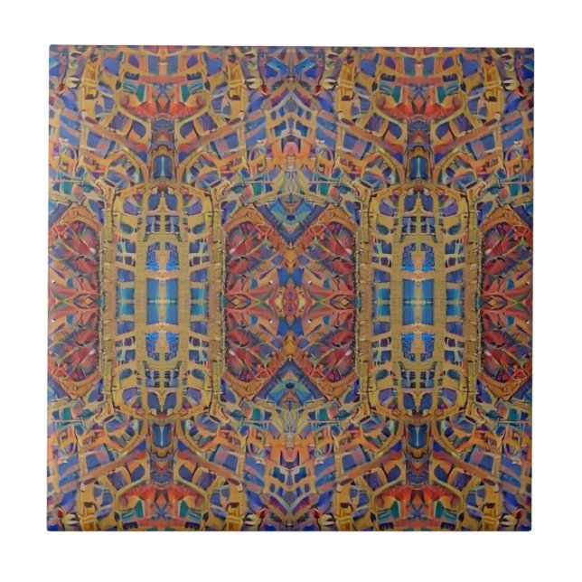 Marokkanisches Mosaik, mehrfarbiges geometrisches  Fliese (Vorderseite)