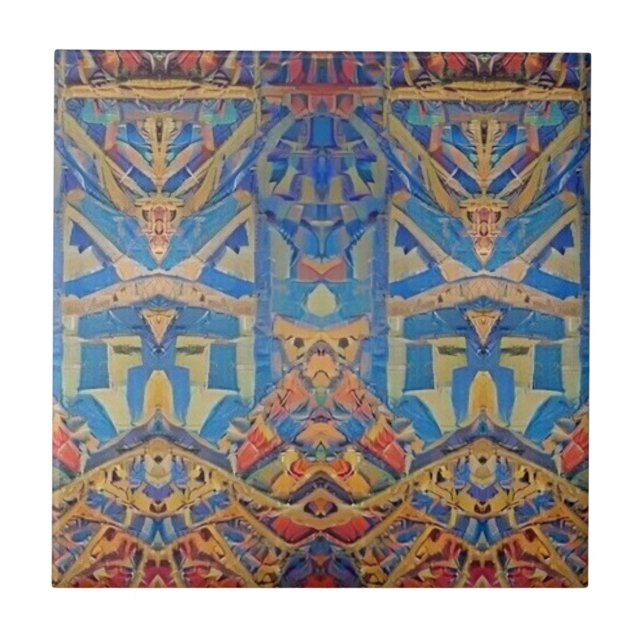 Marokkanisches Mosaik, mehrfarbiges rotes Gold Fliese (Vorderseite)