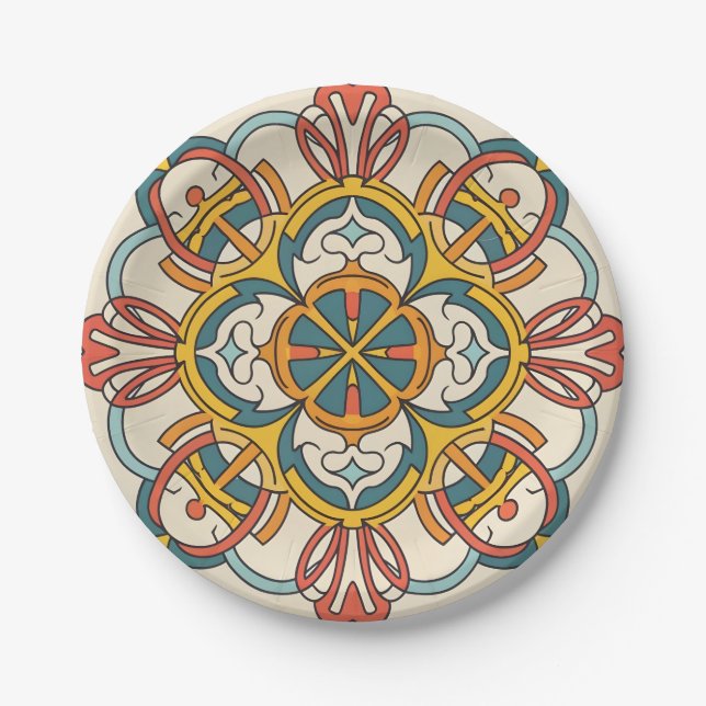 Marokkanisches Mosaik Pappteller (Vorderseite)