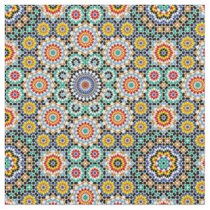 Marokkanisches Mosaik traditionelles Boho-Muster. Stoff