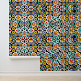 Marokkanisches Mosaik Traditionelles Boho-Muster Tapete