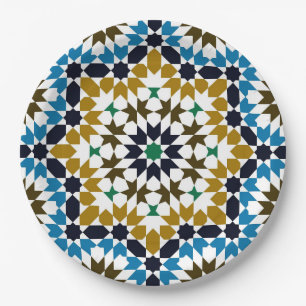 Marokkanisches Mosaik Traditionelles Geometrisches Pappteller