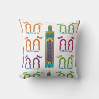 Marokkanisches Moschee Minaret & Arch Muster Kissen