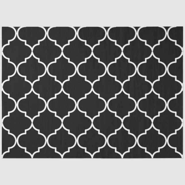 Marokkanisches Muster aus schwarzem und weißem Mit Seidenpapier (Vorderseite)