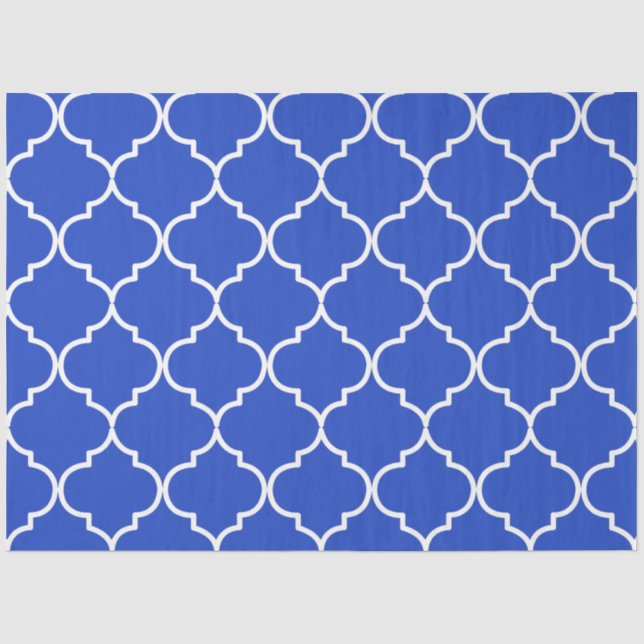 Marokkanisches Muster in Blau und Weiß Seidenpapier (Vorderseite)
