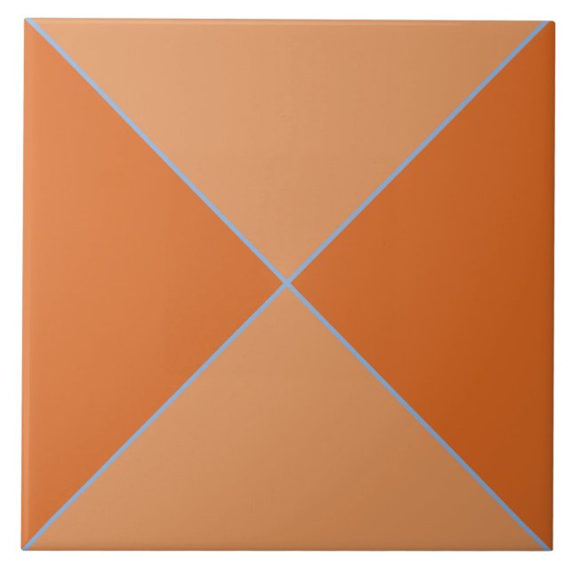 Marokkanisches Orangenblau und Terracotta-Diamantz Fliese (Vorderseite)