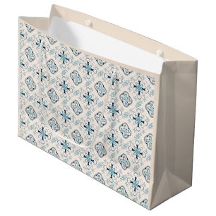 Marokkanisches Schmuck Blue Creme ethnische Stilri Große Geschenktüte