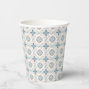 Marokkanisches Schmuck Blue Creme ethnische Stilri Pappbecher