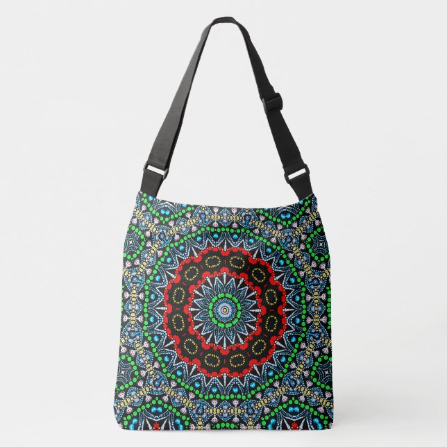 marokkanisches Themed Mandala Pattern Tragetaschen Mit Langen Trägern (Vorderseite)