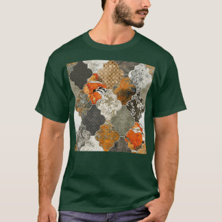 Marokkanisches Tiles Rust Orange Olive Grau T-Shirt