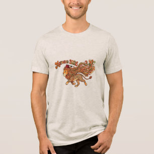 Marokko 2026 Retro Löwen-Maskottchen - Farbige Mar Tri-Blend Shirt