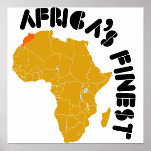 Marokko, Afrikanisches Kartendesign Poster