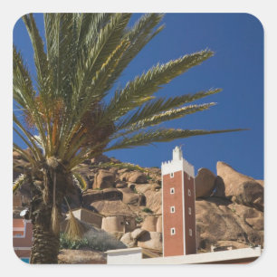 MAROKKO, Antiatlas, TAFRAOUTE-Gebiet: ADAI, Rot Quadratischer Aufkleber