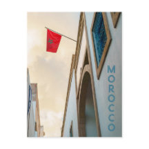 Marokko-Architektur mit Flagge, Reisefoto