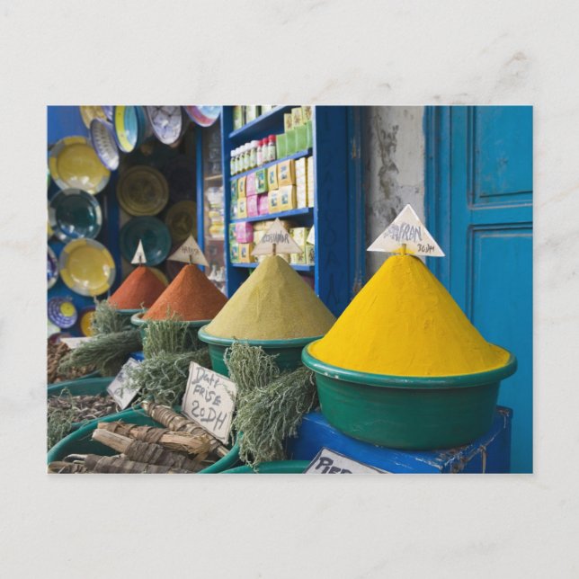 MAROKKO, Atlantikküste, ESSAOUIRA: Gewürzmarkt Postkarte (Vorderseite)