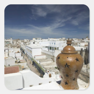 MAROKKO, Atlantikküste, ESSAOUIRA: Hohe Aussicht Quadratischer Aufkleber