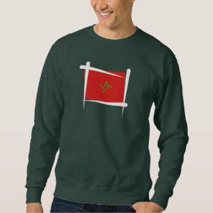 Marokko-Bürsten-Flagge Sweatshirt