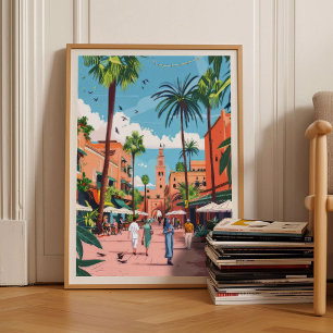 Marokko Druck Marokko Illustration Marokkanischer  Poster