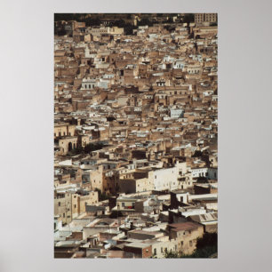 Marokko, Fes, Aussicht auf das Stadtbild Poster