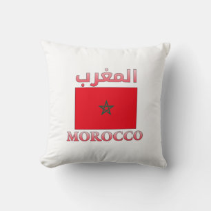 Marokko Flagge المغرب Arabische & Englische WordAr Kissen