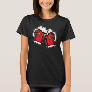 Marokko-Flagge Bierkrug   Cooles marokkanisches Bi T-Shirt