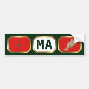 Marokko-Flagge-Karte-Code-Aufkleber Autoaufkleber