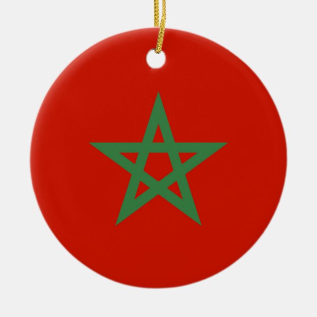 Marokko-Flagge Keramik Ornament (Vorne)