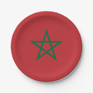 Marokko-Flagge Pappteller