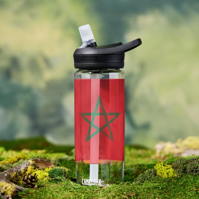 Marokko Flagge Patriotischer marokkanischer Nation Trinkflasche (Außenbereich)