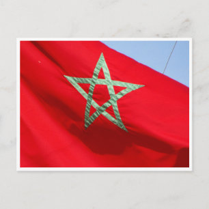Marokko-Flagge Postkarte