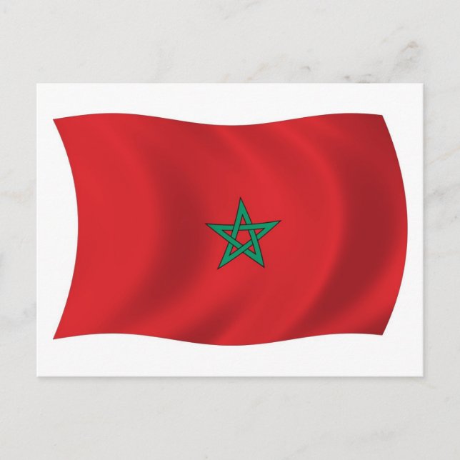 Marokko Flagge Postkarte (Vorderseite)