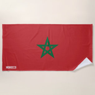 Marokko-Flagge Prächtig Patriotisch Strandtuch