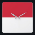 Marokko-Flagge Quadratische Wanduhr<br><div class="desc">The Moroccan flag is a red field with in the center an emblem. The used colors in the flag are red, green. Der Anteil der Moroccan flag ist 2:3. The Flag of Morocco was adopted in 1915. The first use of the current flag design was in 1244. The last change...</div>