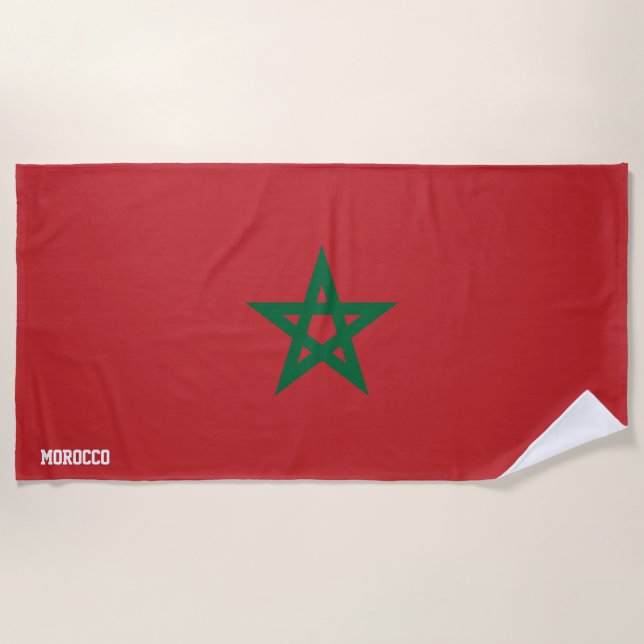 Marokko Flagge Splendid Patriotic Strandtuch (Vorderseite)