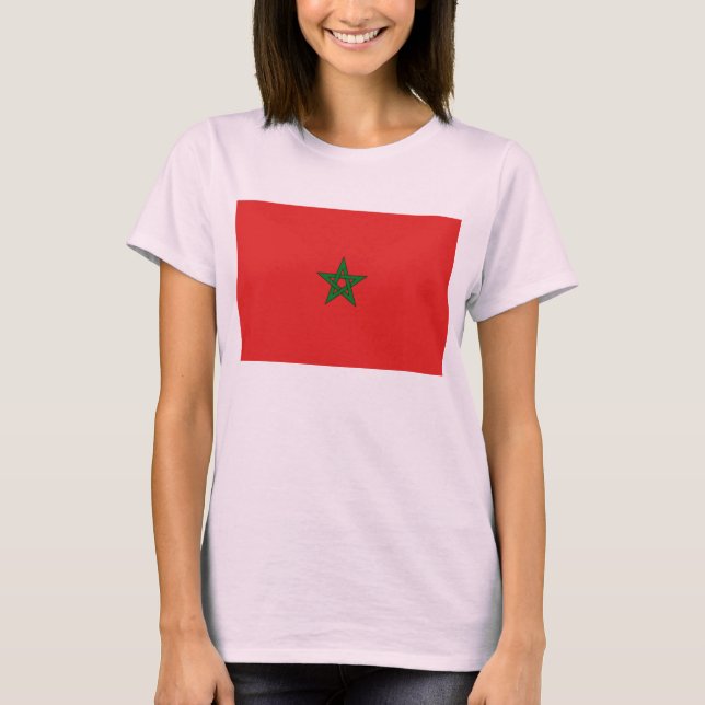 Marokko Flagge x Karte T - Shirt (Vorderseite)