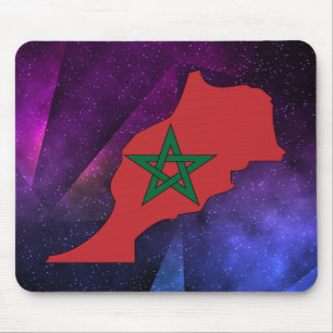 Marokko-Flaggen-Karte auf abstraktem Mousepad