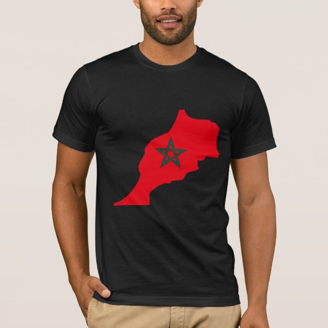 Marokko-Flaggen-Karte Größengleich T-Shirt (Vorderseite)