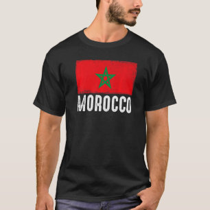 Marokko Flaggenfußball Vintage Fanfußballmannschaf T-Shirt