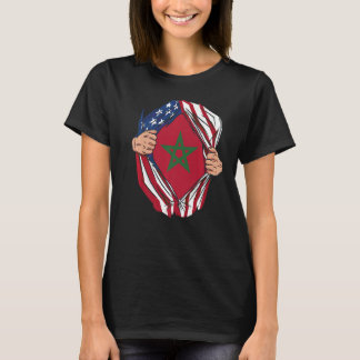 Marokko Flaggenstaat Amerika Flaggenstaaten Flagge T-Shirt