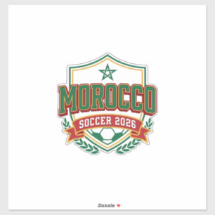 Marokko Fußball 2026 Fußball Fett Land Typografie Aufkleber