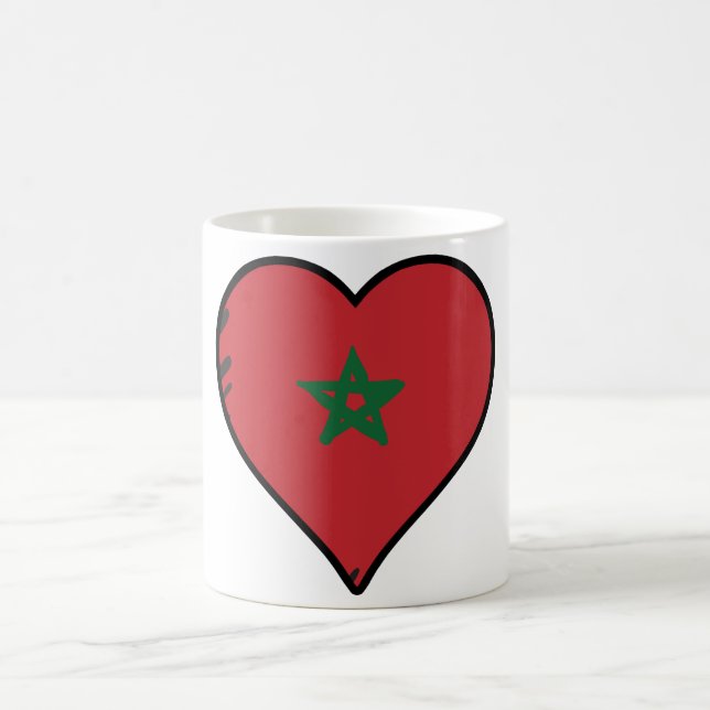 Marokko Herzliche marokkanische Flagge Kaffeetasse (Mittel)