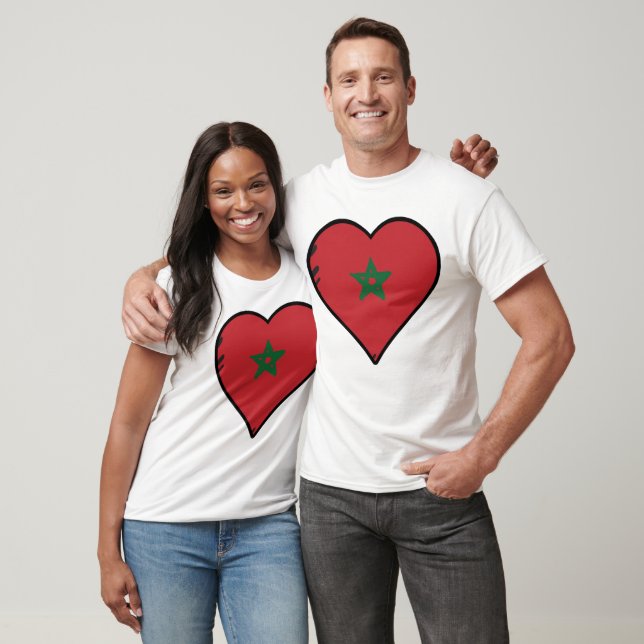 Marokko Herzliche marokkanische Flagge T-Shirt (Unisex)