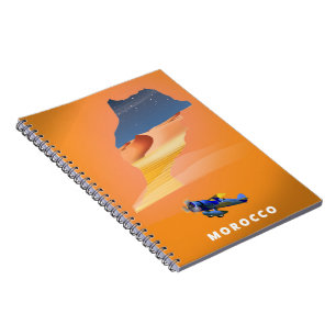 Marokko Illustriert Map Reiseplakat drucken. Notizblock