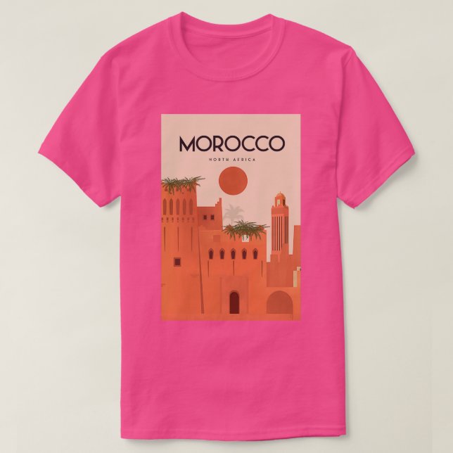 Marokko Jahrgang Reisen Mesziemlich T-Shirt (Design vorne)