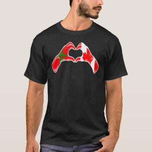 Marokko Kanada Flaggenstaat Marokko Kanadisches He T-Shirt
