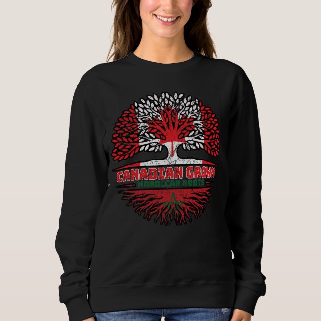 Marokko - kanadische Flagge für Baumstämme in Kana Sweatshirt (Vorderseite)